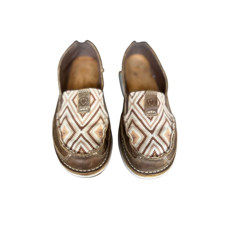 Ariat Cruiser Brown Leather Slip On Shoes Geometric Print Women’s Size - Picture 4 of 11